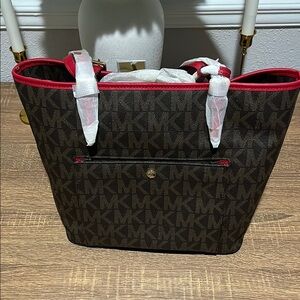 Michael Kors Brown and Red Women's Bag